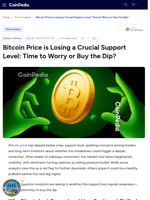 Bitcoin price is Losing a Crucial Support Level: Time to Worry or Buy the Dip?