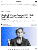 Elizabeth Warren Accuses SEC Chair Paul Atkins of Potentially Lying to Congress - Decrypt