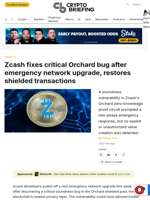 Zcash fixes critical Orchard bug after emergency network upgrade, restores shielded transactions