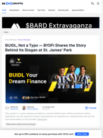 BYDFi Shares the Story Behind Its Slogan at St. James’ Park