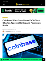 Coinbase Wins Conditional OCC Trust Charter Approval to Expand Payments Push