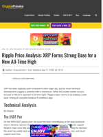 Ripple Price Analysis: XRP Forms Strong Base for a New All-Time High