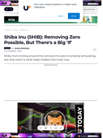 Shiba Inu (SHIB): Removing Zero Possible, But There's a Big 'If' - U.Today