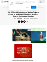 100,000 ADA in Cardano Native Tokens Closer to Making Millionaires: Analyst Shares Unpopular Opinion