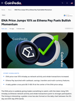 ENA Price Jumps 10% as Ethena Pay Fuels Bullish Momentum