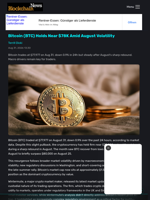 Bitcoin (BTC) Holds Near $78K Amid August Volatility - Blockchain.News