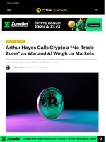 Arthur Hayes Calls Crypto a 