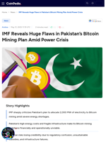 IMF Reveals Huge Flaws in Pakistan’s Bitcoin Mining Plan Amid Power Crisis 