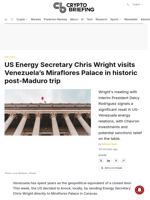 US Energy Secretary Chris Wright visits Venezuela's Miraflores Palace in historic post-Maduro trip