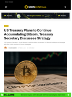 US Treasury Plans to Continue Accumulating Bitcoin, Treasury