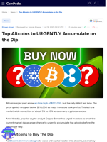 Top Altcoins to URGENTLY Accumulate on the Dip