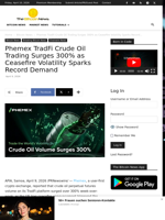Phemex TradFi Crude Oil Trading Surges 300% as Ceasefire Volatility Sparks Record Demand