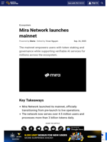 Mira Network launches mainnet