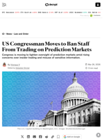 US Congressman Moves to Ban Staff From Trading on Prediction Markets - Decrypt