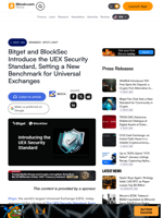 Bitget and BlockSec Introduce the UEX Security Standard, Setting a New Benchmark for Universal Exchanges – Branded Spotlight Bitcoin News