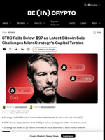 STRC Falls Below $97 as Latest Bitcoin Sale Challenges MicroStrategy’s Capital Turbine