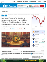 Michael Saylor’s Strategy Resumes Bitcoin Purchases With $27 Million Buy, Now Holds Mammoth 640,250 BTC ⋆ ZyCrypto