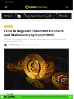 FDIC to Regulate Tokenized Deposits and Stablecoins by End of 2025 - CoinCentral