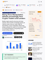 Rising Price Manipulation Attacks Increasingly Hurt Crypto Traders and Lenders