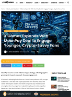 X Games Expands With MoonPay Deal to Engage Younger, Crypto-Savvy Fans | Live Bitcoin News
