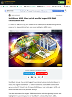 MultiBank, MAG, Mavryk ink world’s largest $3B RWA tokenization deal