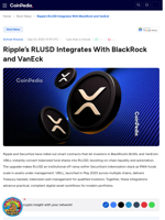 Ripple’s RLUSD Integrates With BlackRock and VanEck