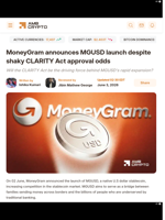 MoneyGram announces MGUSD launch despite shaky CLARITY Act approval odds - AMBCrypto