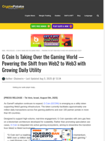 G Coin Is Taking Over the Gaming World — Powering the Shift from Web2 to Web3 with Growing Daily Utility