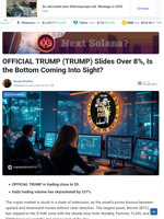 OFFICIAL TRUMP (TRUMP) Slides Over 8%, Is the Bottom Coming Into Sight?