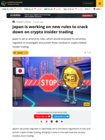 Japan’s Financial Regulator to Ban Crypto Insider Trading