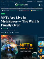 NFTs Are Live in MetaSpace — The Wait Is Finally Over - Crypto Daily
