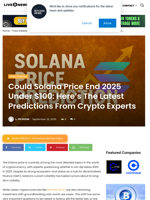 Could Solana Price End 2025 Under $100: Here's The Latest Predictions From Crypto Experts | Live Bitcoin News