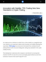 Innovation with Stability: TPK Trading Sets New Standards in Crypto Trading - Visionary Financial
