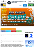 BullZilla Tops the Best Crypto Presales Now While Bitcoin Cash and Cronos Gain Traction  | Live Bitcoin News