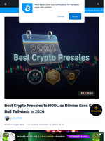 Best Crypto Presales to HODL Before 2026 Bull Year: Bitwise Exec Predicts Rally