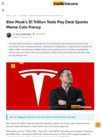 Elon Musk's $1 Trillion Tesla Pay Deal Ignites Meme Coin Frenzy