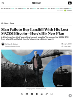 Man Fails to Buy Landfill With His Lost $923M Bitcoin—Here’s His New Plan - Decrypt