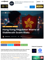 Hong Kong Regulator Warns of Stablecoin Scam Risks | Live Bitcoin News