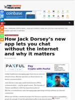 How Jack Dorsey’s new app lets you chat without the internet and why it matters - The Crypto News Wire
