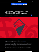 'Biggest NFT trading platform on TRON,' AINFT, has $6 in volume