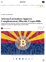 Arizona Lawmakers Approve Complementary Bitcoin, Crypto Bills - Decrypt