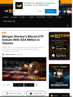 Morgan Stanley’s Bitcoin ETF Debuts With $34 Million In Volume