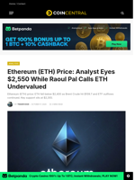 Ethereum (ETH) Price: Analyst Eyes $2,550 While Raoul Pal Calls ETH Undervalued - CoinCentral