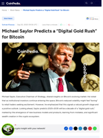 Michael Saylor Predicts a “Digital Gold Rush” for Bitcoin