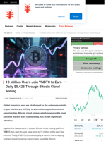 10 Million Users Join VNBTC to Earn Daily $5,425 Through Bitcoin Cloud Mining - NullTX