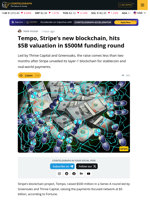 Stripe’s Tempo blockchain raises $500M at $5B valuation