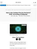 Here is the Cardano Price by the End of 2025, According to Deepseek