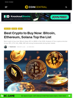 Best Crypto to Buy Now: Bitcoin, Ethereum, Solana Top the List - CoinCentral