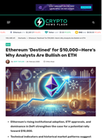 Ethereum ‘Destined’ for $10,000—Here’s Why Analysts Are Bullish on ETH