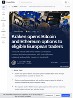 Bitcoin and Ether options reach eligible Kraken EEA traders